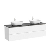 Тумба с раковиной и столешницей Sancos Folk 160 FL80W+TT160A1X Bianco/Black Sky