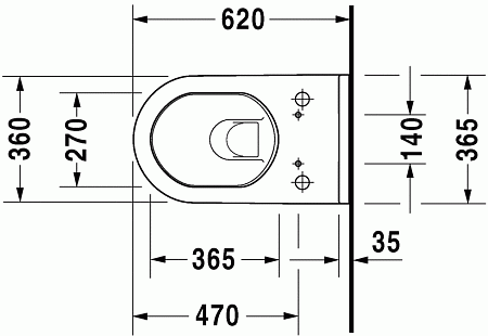 Унитаз подвесной Duravit Starck 3 2226590000+611000002304300 с функцией биде, белый