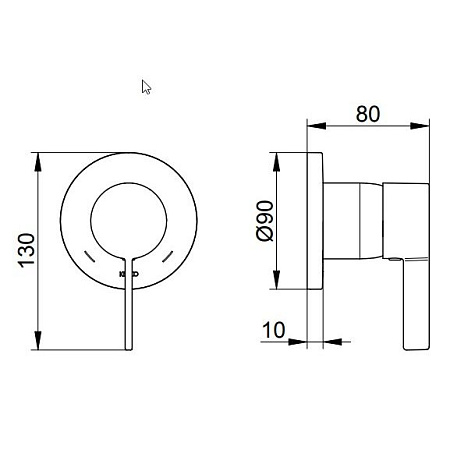 Смеситель Keuco Ixmo 59551379501 для душа (внешняя часть), черный матовый