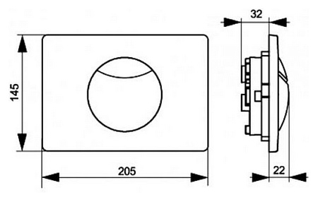 Кнопка смыва Sanit S703 16.703.00.0000 нержавеющая сталь