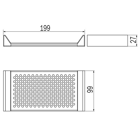Полка Inda Indissima Barra A8851NNE 20 черный матовый