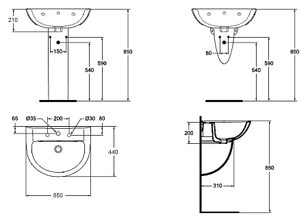 Раковина Ideal Standard Eurovit plus W424001 55