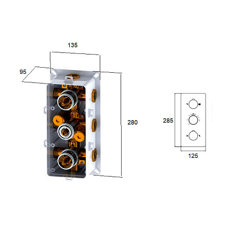 Термосмеситель встраиваемый RGW Shower Panels 21140541-31 хром
