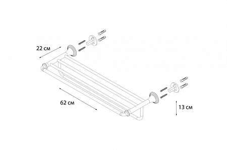 Полка Fixsen Luksor FX-71615B черный сатин