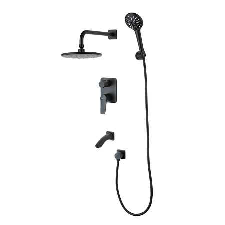 Смеситель Lemark Bronx LM3722BL для ванны с душем, черный