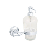 Дозатор для жидкого мыла Migliore Fortuna 27747+27695 подвесной, стекло прозрачное/хром
