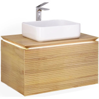 Тумба с раковиной Jorno Karat Kar.01.80/P/BuL 80 подвесная, бук светлый