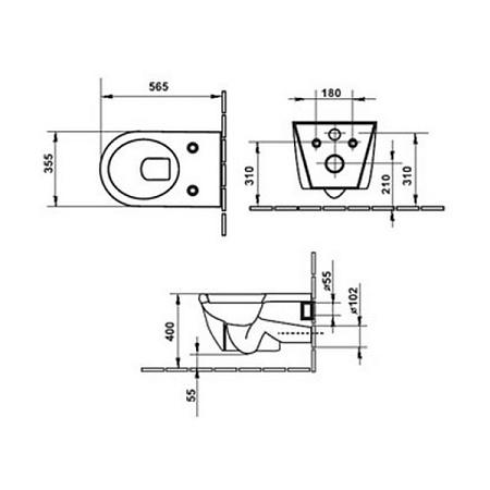 Чаша для унитаза подвесного Duravit Starck 2 0160090000