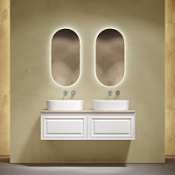 Мебель для ванной со столешницей Sancos Very 140 VR70W+TT140A2 Bianco/Kreman