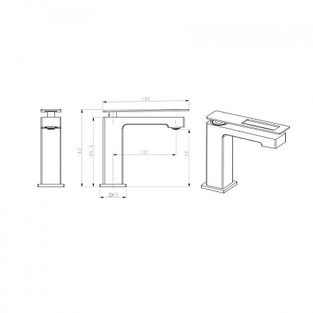 Смеситель Boheme Q 141-GB для раковины, золото/черный