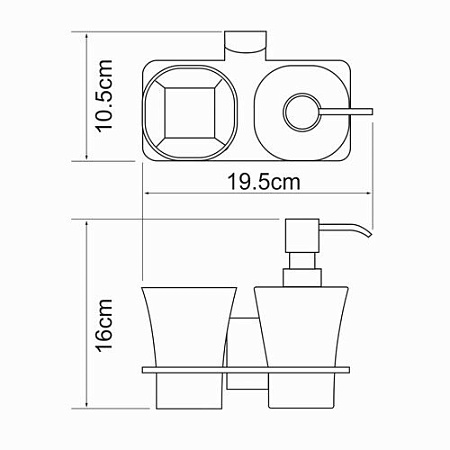 Стакан WasserKRAFT Leine K-5089 с дозатором, хром