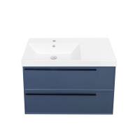 Тумба с раковиной La Fenice Elba TWIN FNC-01-ELB-BG-90-2 L два ящика, Blu Grigio синий матовый