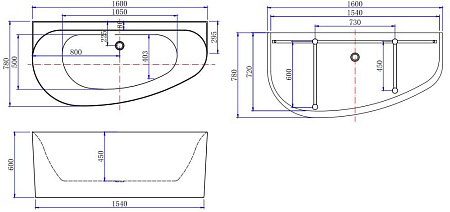 Акриловая ванна Allen Brau Priority 2.31005.20B 160x78 белый