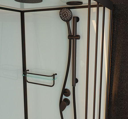 Душевая кабина Frank F418LМ Black100x80x220 L белый