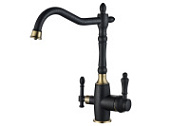 Смеситель Zorg Steel Hammer SH 812 BLACK BR для кухонной мойки/для фильтра, черный металл/бронза