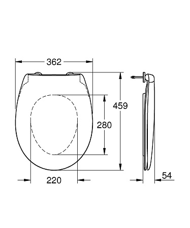 Крышка-сиденье Grohe Bau Ceramic 39492000 быстросъемное без микролифта, белый