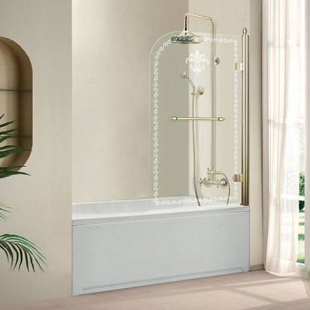 Шторка на ванну Cezares Retro RETRO-V-1-80/145-CP-G-R 80 R