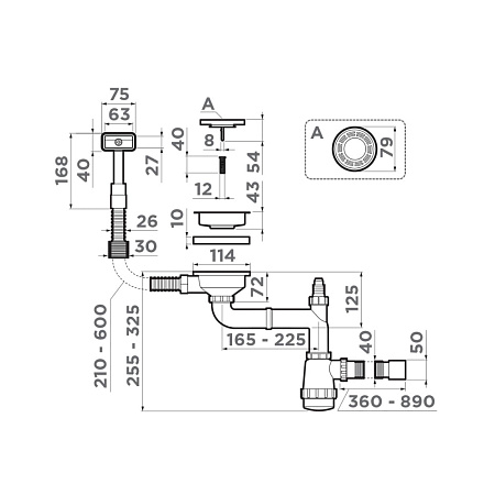 Слив-перелив для мойки Omoikiri WK-1-S-AB латунь