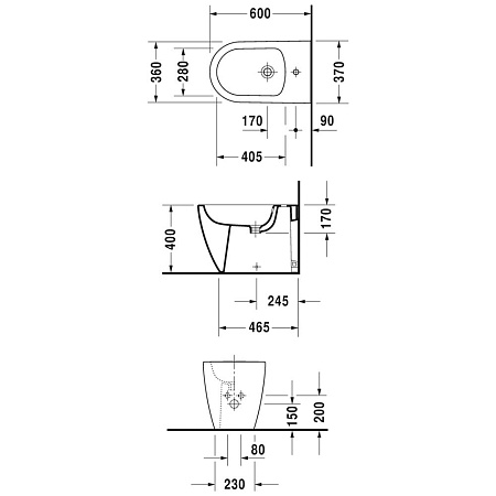 Биде напольное Duravit ME by Starck 2289100000