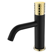 Смеситель Boheme Stick 121-BG для раковины, ручка Diamond, черный/золото