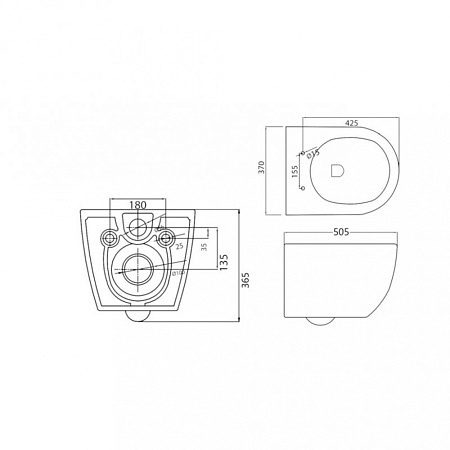 Унитаз подвесной Cezares Stylus CZR-513-TH-R