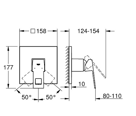 Смеситель Grohe Eurocube 24061000 для душа