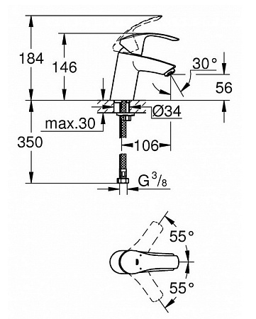 Смеситель Grohe Eurosmart 32467002 для раковины