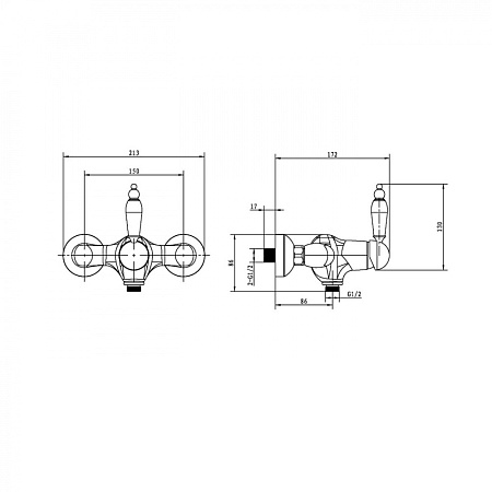 Смеситель Boheme Crystal 304-CRST для душа, бронза