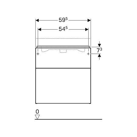 Тумба с раковиной Geberit iCon 840362000 59х47 платиновый