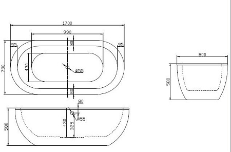 Акриловая ванна BelBagno BB13-1700 170x79 белый