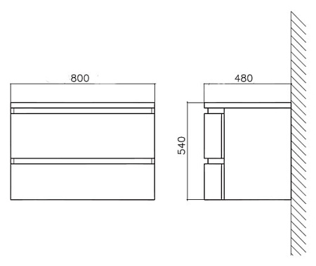 Тумба для комплекта BelBagno Prospero 80 bianco lucido