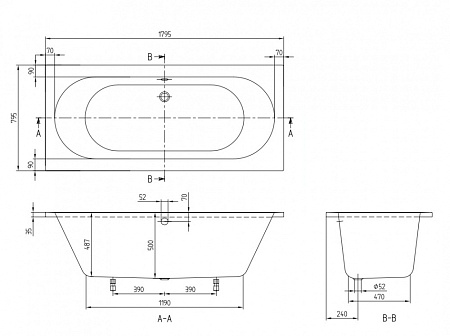 Ванна акриловая Villeroy & Boch O.Novo UBA180CAS2V-01 180х80 см, белая