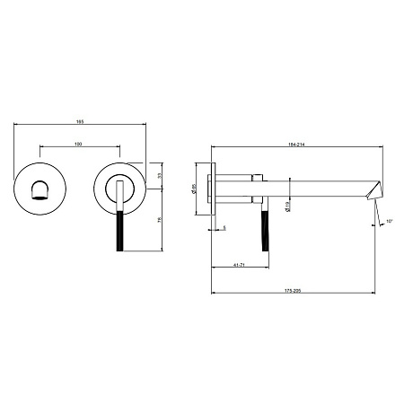 Смеситель Gessi Ingranaggio 63583.299 для раковины, черный матовый