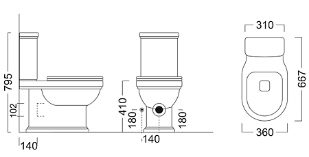Унитаз-компакт Kerama Marazzi Pompei PO.wc.01 