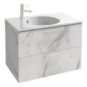 Тумба с раковиной Jacob Delafon Odeon Rive Gauche EB2522-R5-NR4 80 белый мрамор, ручки хром Тумба с раковиной Jacob Delafon Odeon Rive Gauche EB2522-R5-NR4 80 белый мрамор, ручки хром