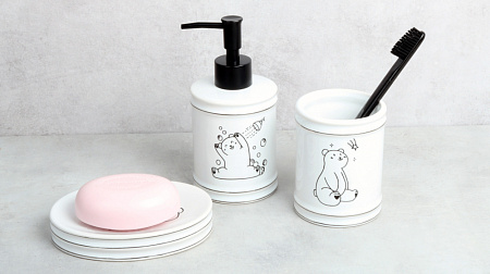 Дозатор для жидкого мыла Fixsen Teddy FX-600-1 черный | белый