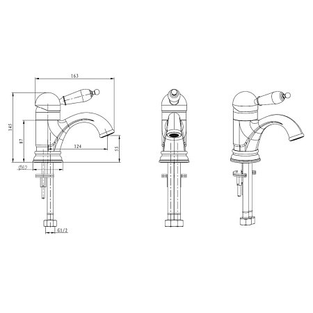 Смеситель Boheme Medici Ripresa 301-SW для раковины, бронза/Swarovski