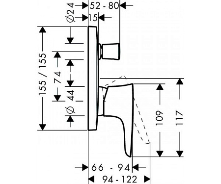 Смеситель Hansgrohe PuraVida 15447000 для ванны с душем