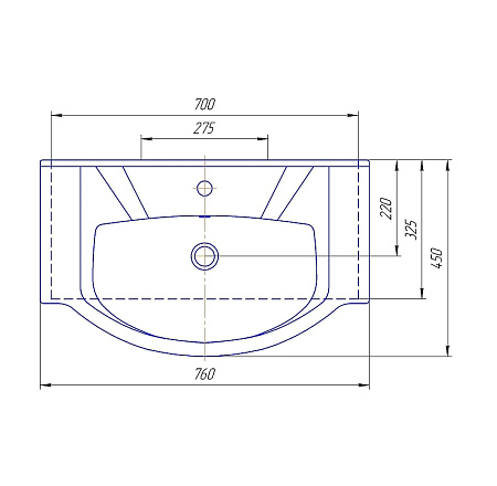 Мебельная раковина Aqwella Элеганс 4620008197371 75х45 белый
