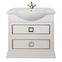 Тумба с раковиной Tessoro Foster TS-F9080-C-W-G 80 белый с патиной золото Тумба с раковиной Tessoro Foster TS-F9080-C-W-G 80 белый с патиной золото