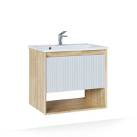 Тумба с раковиной Jorno Tossony Toss.01.70/P/SS-W/JR 70 сонома светлая/белый