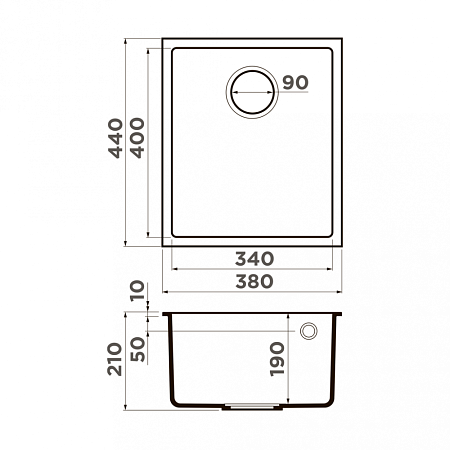 Кухонная мойка Omoikiri Bosen 38-U-BL 38х44 черный