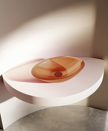 Раковина накладная ABBER Kristall AT2810Topas оранжевый прозрачный