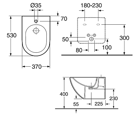 Биде подвесное Gustavsberg Artic GB1141300100