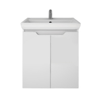 Тумба с раковиной Dreja Q Plus (D) 99.1008 55 белый глянец