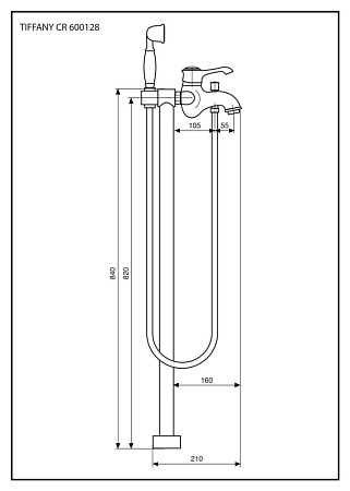 Смеситель Emmevi Tiffany 600128BO для ванны, белый/золото