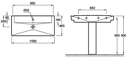 Раковина Jacob Delafon Reve E4801-00 100х46,5 см
