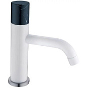 Смеситель Boheme Stick 121-W-MR-BLACK для раковины, ручка Mramor Black, белый/черный мрамор