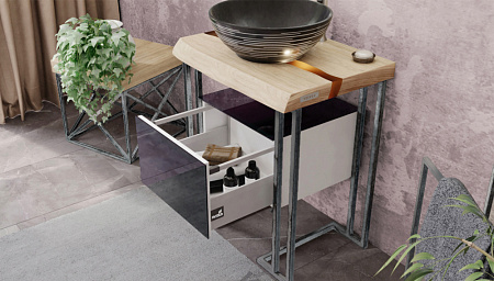 Тумба Velvex Gelou 45 черная глянцевая