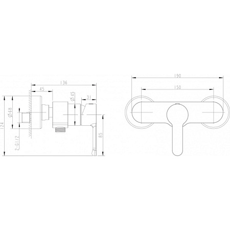 Смеситель Bravat Stream F93783C-01A для душа хром